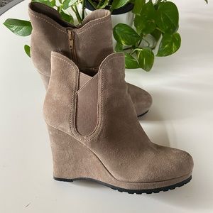 VANELI suede wedge booties. Size 9.